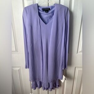 NWT Vintage Periwinkle Sequin Dress with Shawl Jacket - Size 4